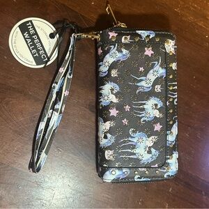 Unicorn Pattern Wallet with Wrist Strap